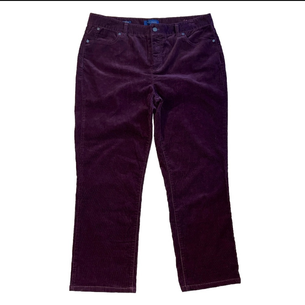 Talbots Heritage corduroy pants size 16 maroon plus size business casual fall xl